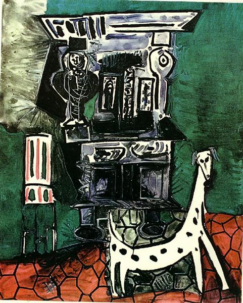 Pablo Picasso Painting Buffet Henry Ii And Armchair With Dog